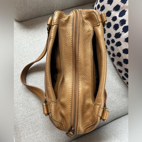 COLE HAAN Village Satchel Metallic Gold/Bronze Pebbled Leather MSRP: $350 - EUC - Picture 2 of 10